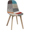 Chaise scandinave Chloé tissu bariolé x2