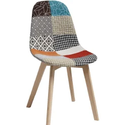 Chaise scandinave Chloé tissu bariolé x2