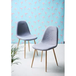 Chaise scandinave Gaby design gris x2