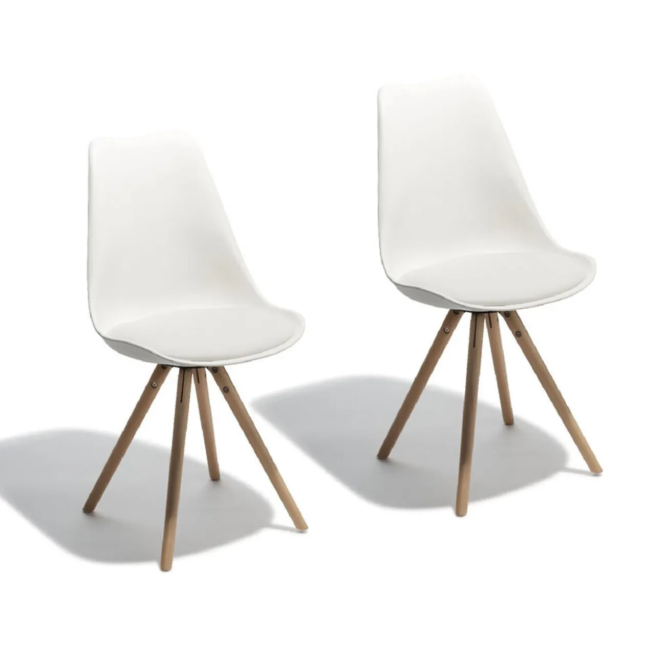 Chaise scandinave Kelly blanche x2