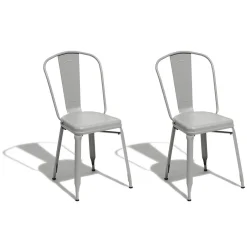 Chaise Timothy gris clair x 2