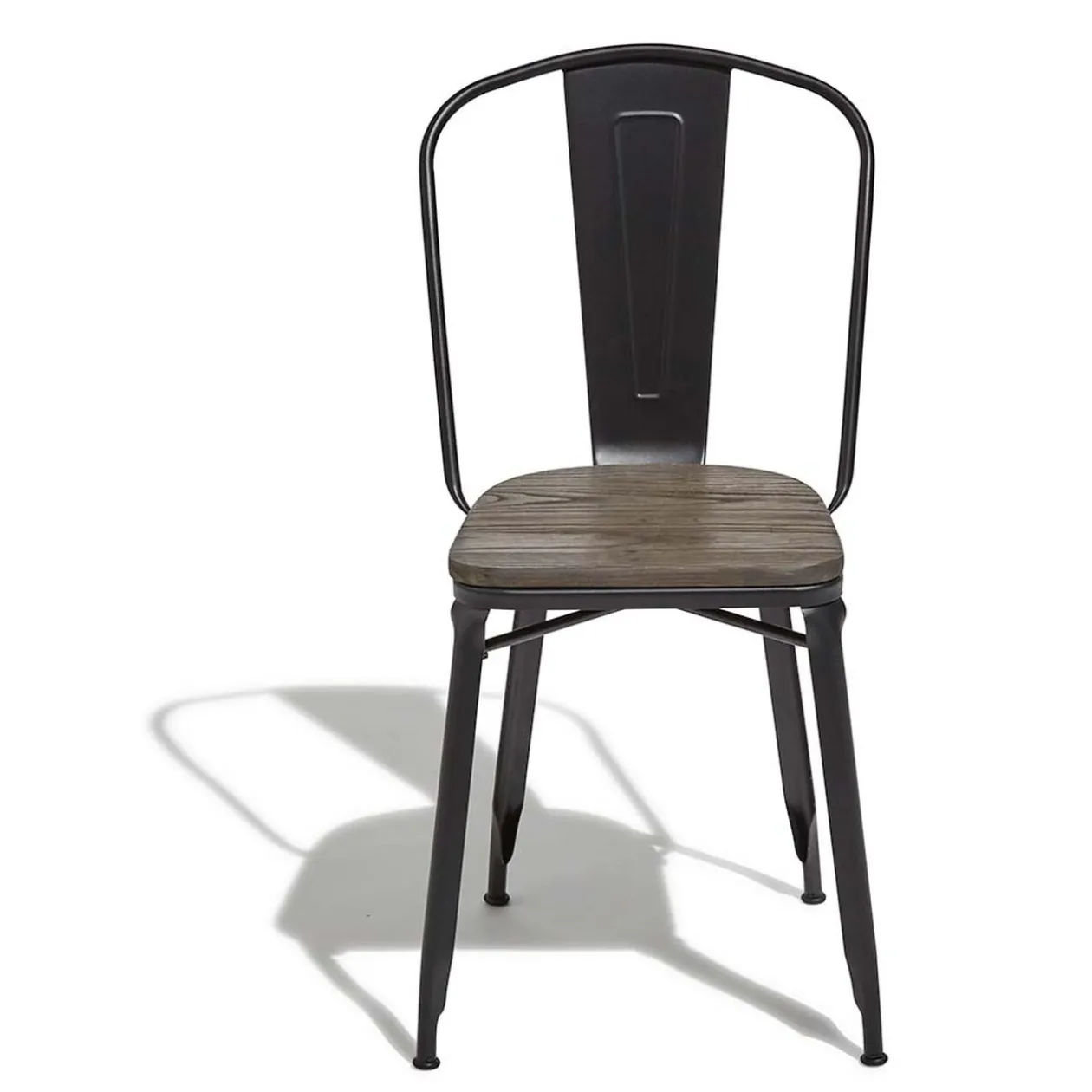 Chaise Timothy noire assise bois massif x2