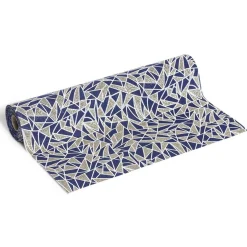 Chemin de table effet mosaïque paillette bleu 4m