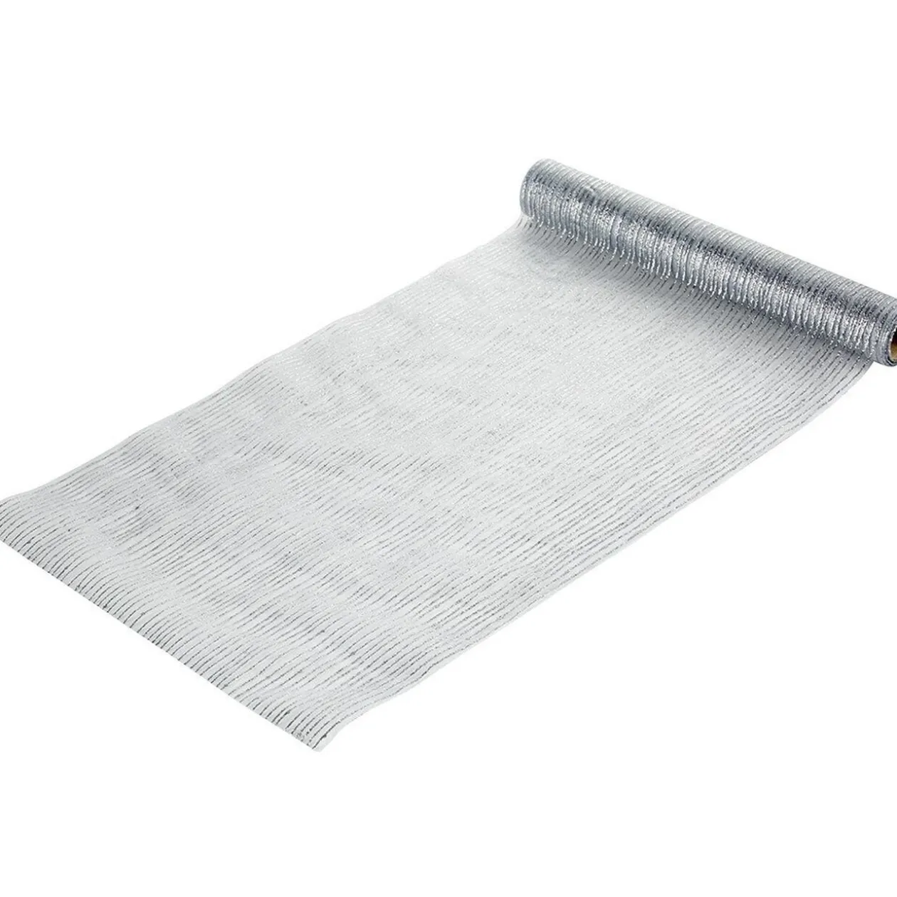 Chemin de table effet organza gris argenté