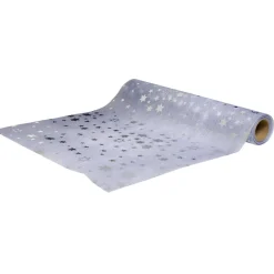 Chemin de table en tissu argenté