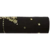Chemin de table en tissu noir motif flocon doré