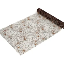 Chemin de table Halloween design toile d'araignée ou squelette 3m