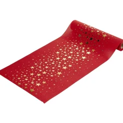 Chemin de table rouge doré