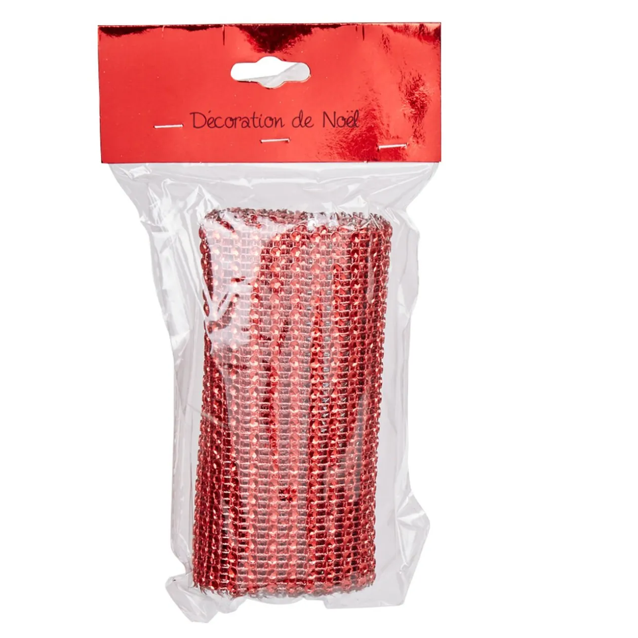 Chemin de table rouge effet argenté