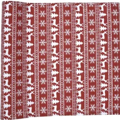 Chemin de table rouge motif Noël blanc