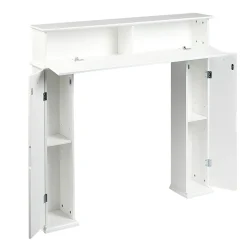 Cheminée décorative meuble console mdf blanc