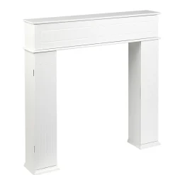 Cheminée décorative meuble console mdf blanc