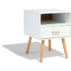 Chevet Bergen blanc 1 tiroir 1 niche