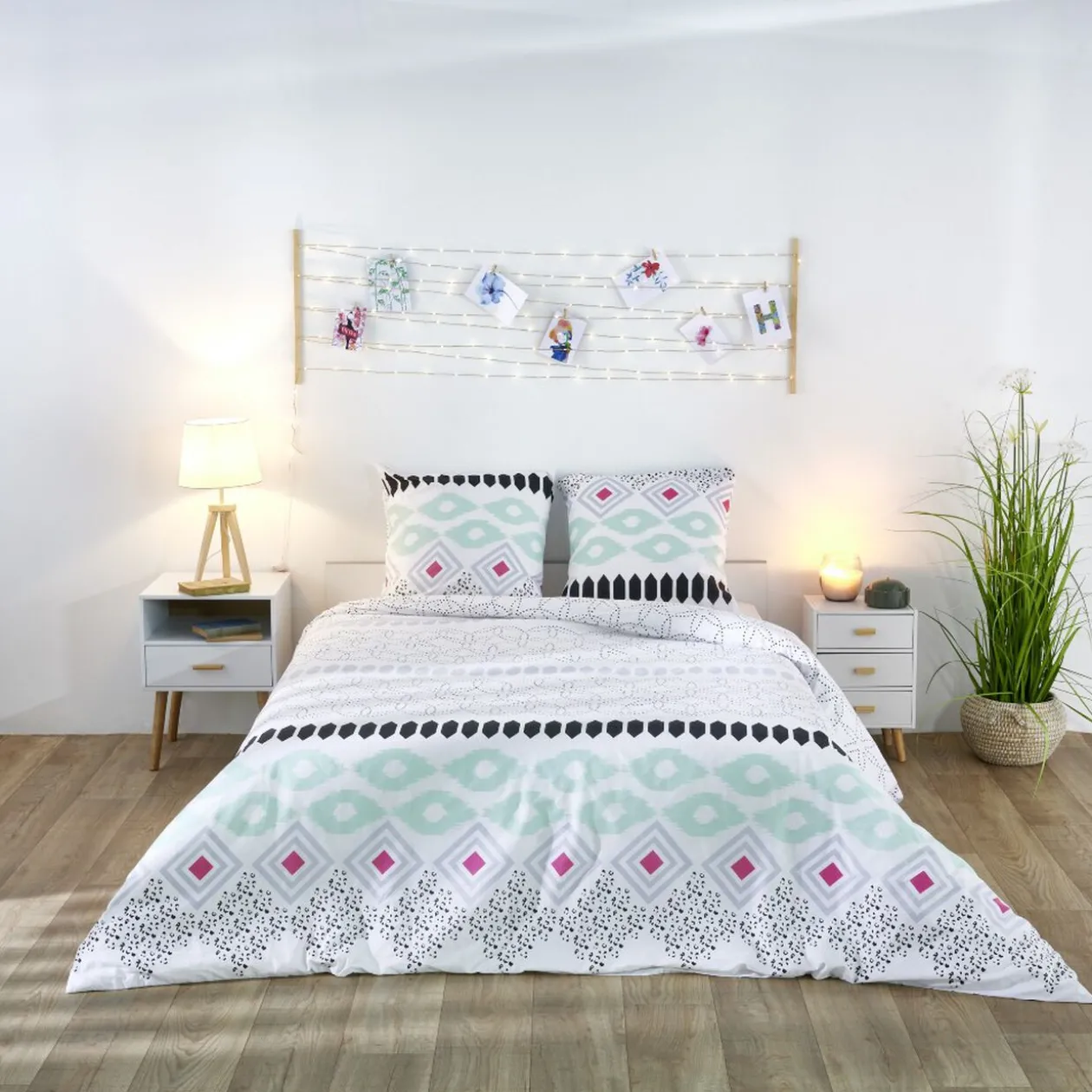 Chevet Bergen blanc 1 tiroir 1 niche