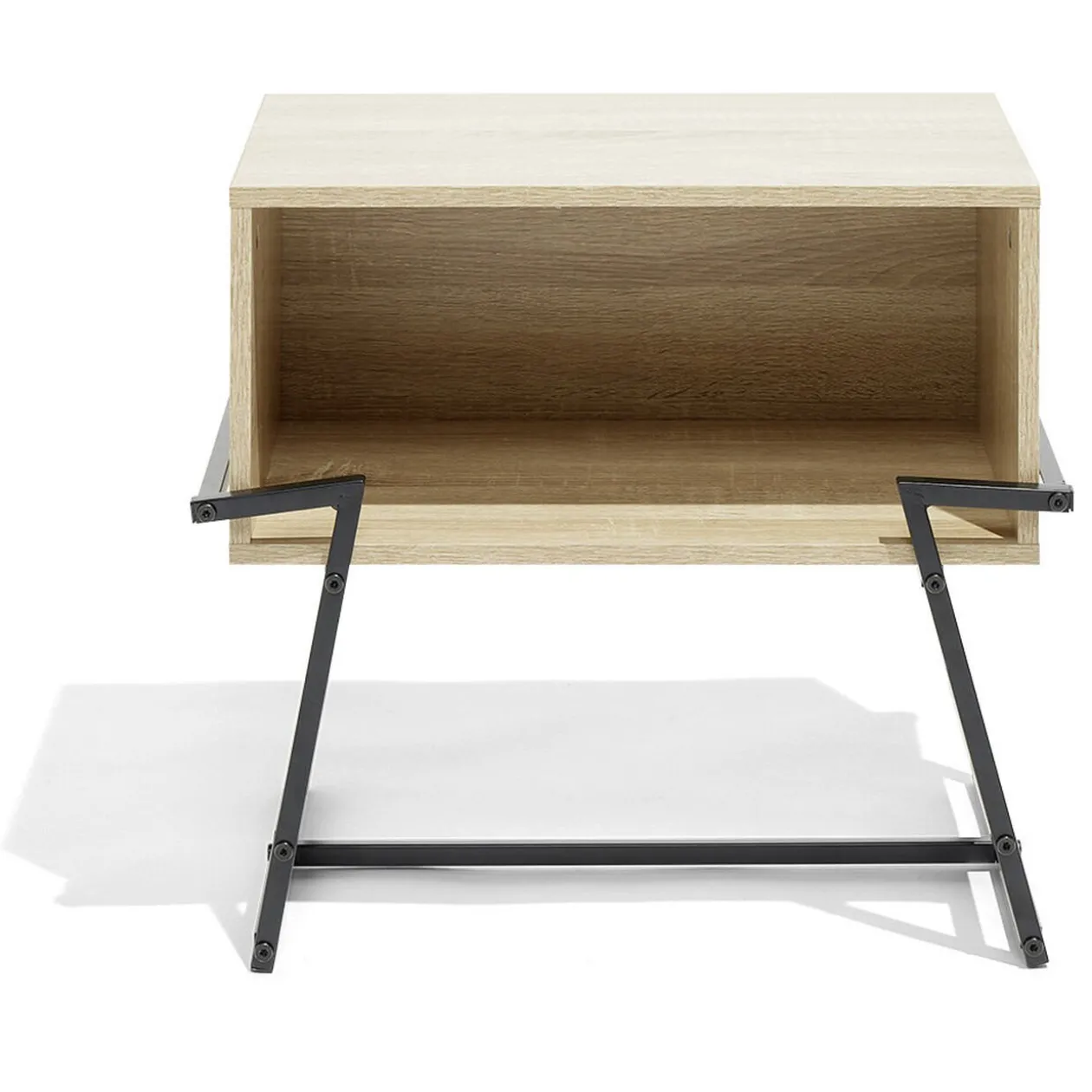 Chevet Denver 1 niche métal et bois 49,8x32,7xH45cm