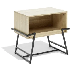 Chevet Denver 1 niche métal et bois 49,8x32,7xH45cm