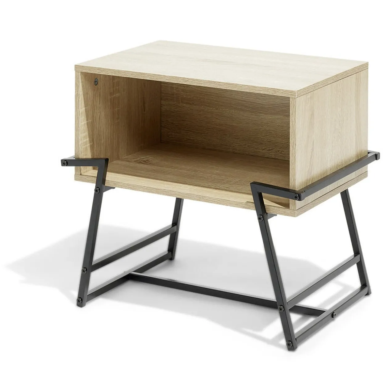 Chevet Denver 1 niche métal et bois 49,8x32,7xH45cm