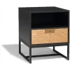 Chevet Eole noir et miel 1 tiroir 1 niche