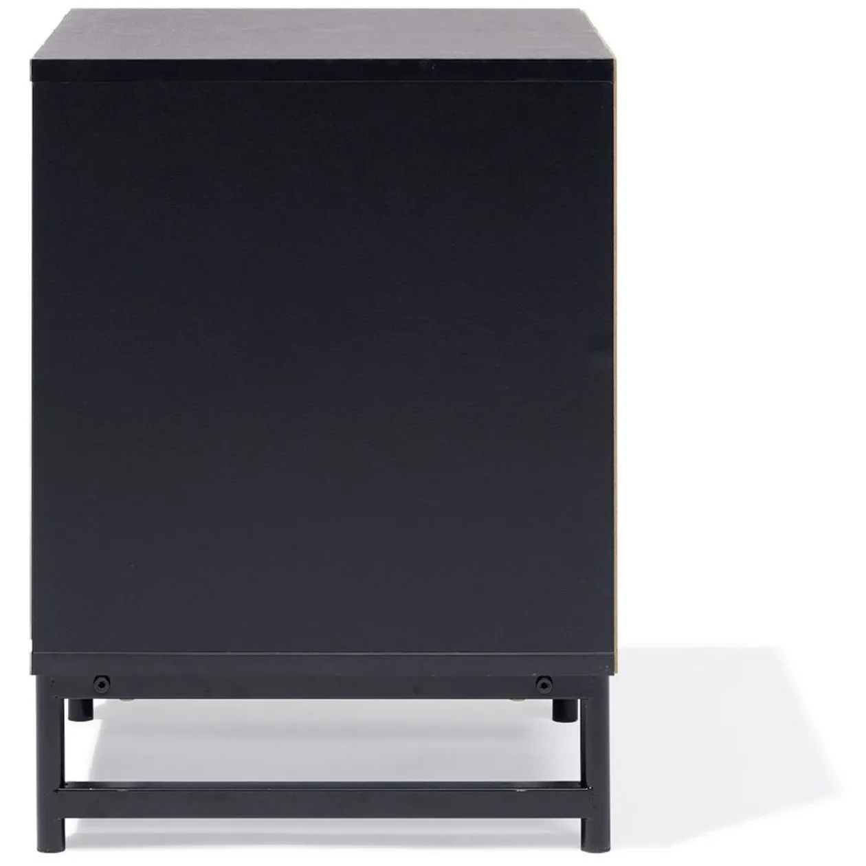 Chevet Fuji noir cannage naturel - L40xP38xH52 cm