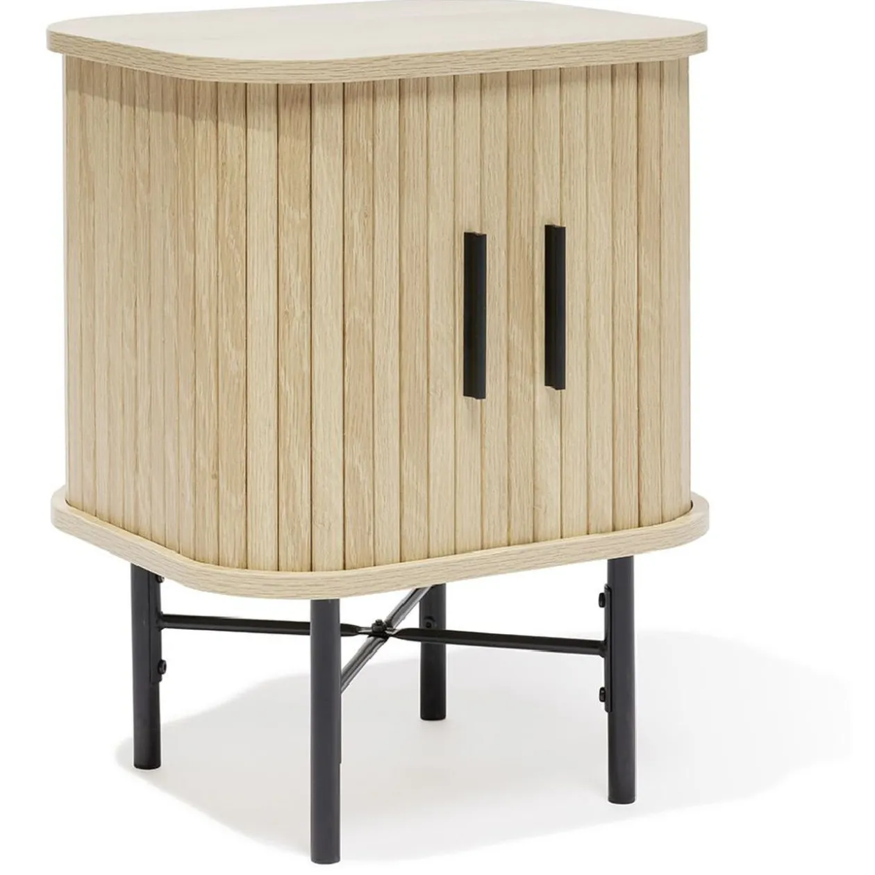 Chevet Grège bois naturel et noir - L40xP35xH52 cm