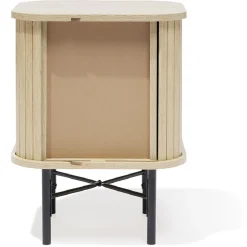 Chevet Grège bois naturel et noir - L40xP35xH52 cm