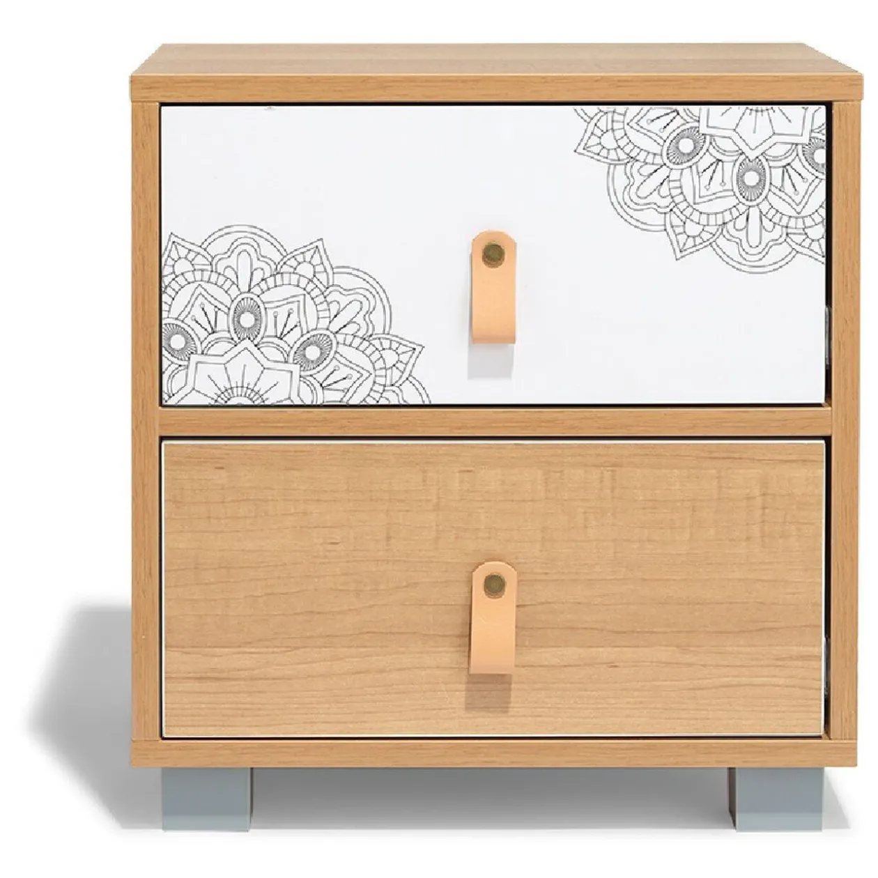 Chevet Magda naturel et blanc