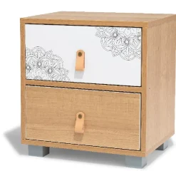 Chevet Magda naturel et blanc