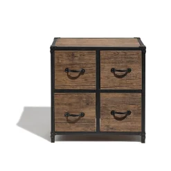 Chiffonnier acajou et noir Chicago 4 tiroirs