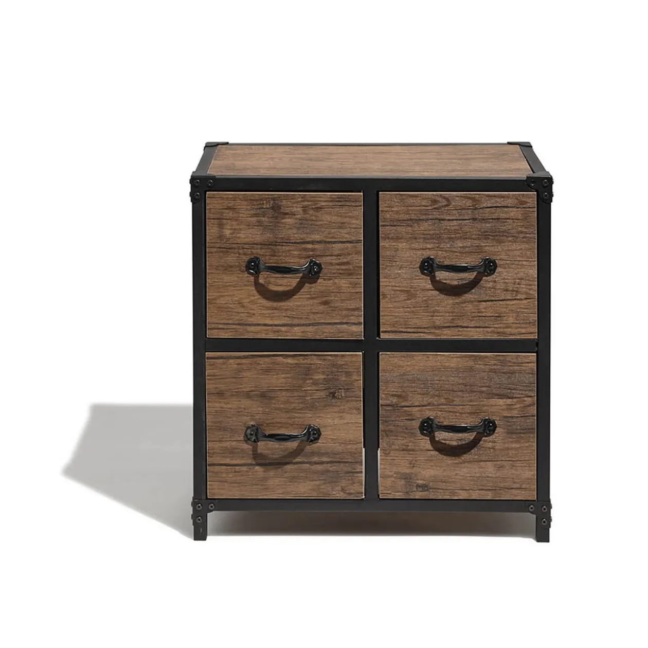 Chiffonnier acajou et noir Chicago 4 tiroirs