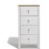 Chiffonnier blanc et naturel Bristol 4 tiroirs