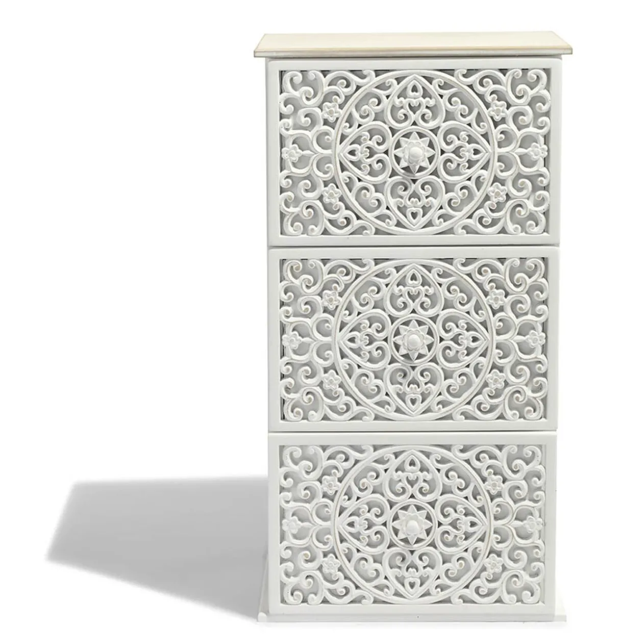 Chiffonnier blanc Java 3 tiroirs