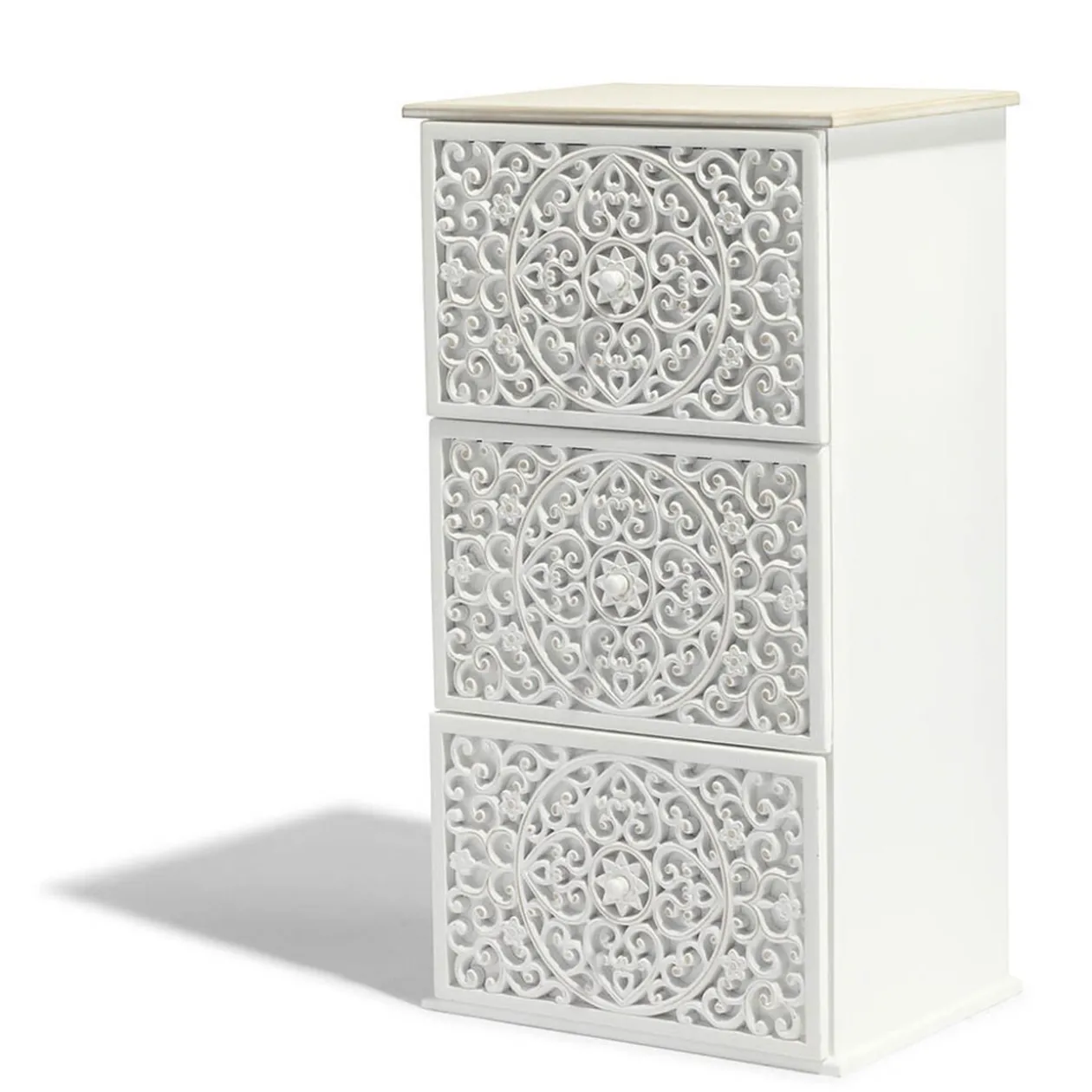 Chiffonnier blanc Java 3 tiroirs