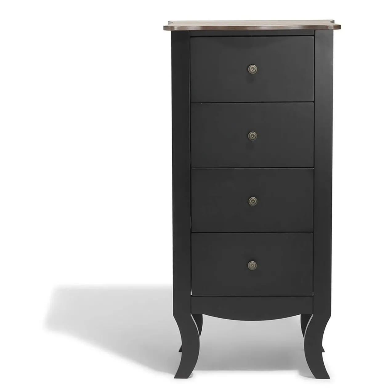 Chiffonnier noir et naturel Birmingham 4 tiroirs