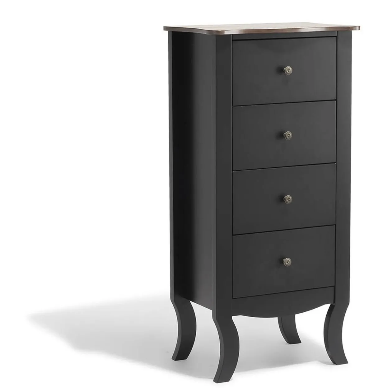 Chiffonnier noir et naturel Birmingham 4 tiroirs