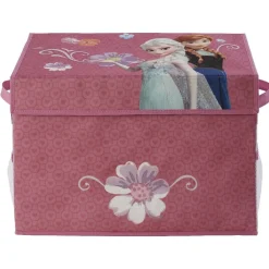 Coffre jouet pliant Reine des neiges Disney rose