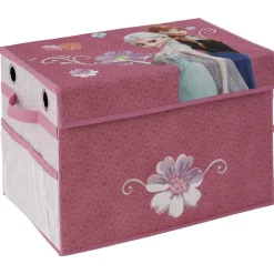 Coffre jouet pliant Reine des neiges Disney rose