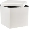Coffre pouf Clara Blanc - L38 x P38 x H37,5 cm