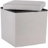 Coffre pouf Clara Gris - L38 x P38 x H37,5 cm