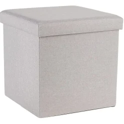 Coffre pouf Clara Gris - L38 x P38 x H37,5 cm