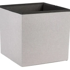 Coffre pouf Clara Gris - L38 x P38 x H37,5 cm