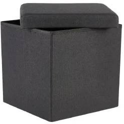 Coffre pouf Clara Noir - L38 x P38 x H37,5 cm