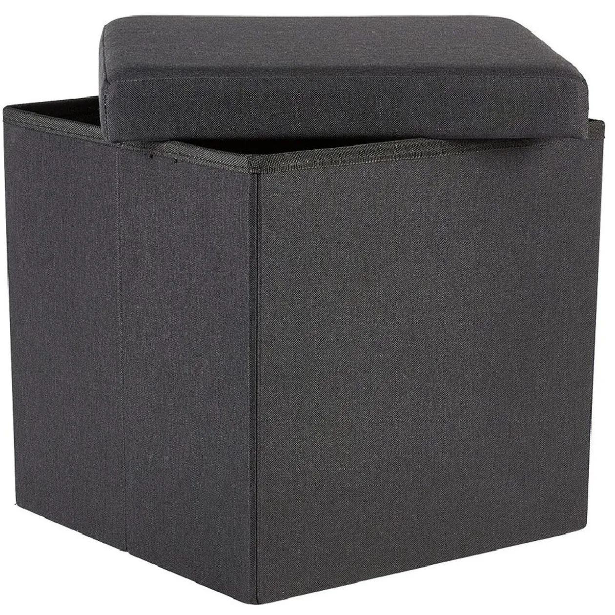 Coffre pouf Clara Noir - L38 x P38 x H37,5 cm