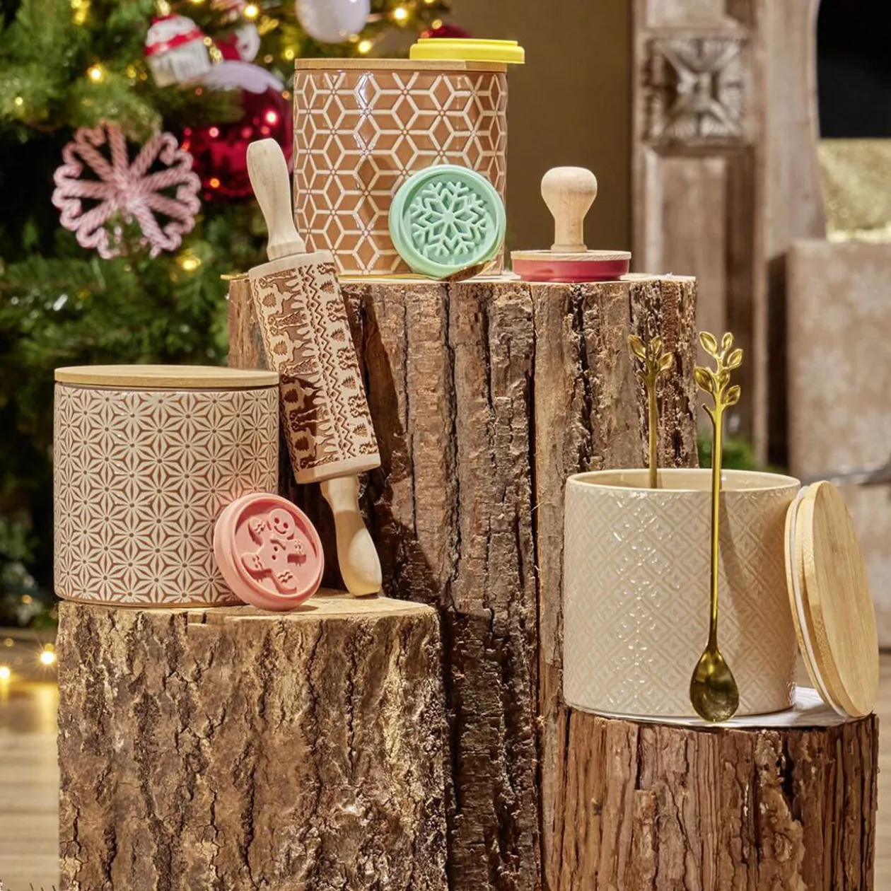 Coffret rouleau à pâtisserie à motif Noël