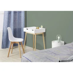 Coiffeuse bureau Dehlia blanc naturel