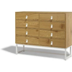 Commode Boston blanche et bois clair