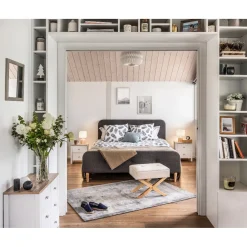 Commode Bristol blanche et naturelle 6 tiroirs