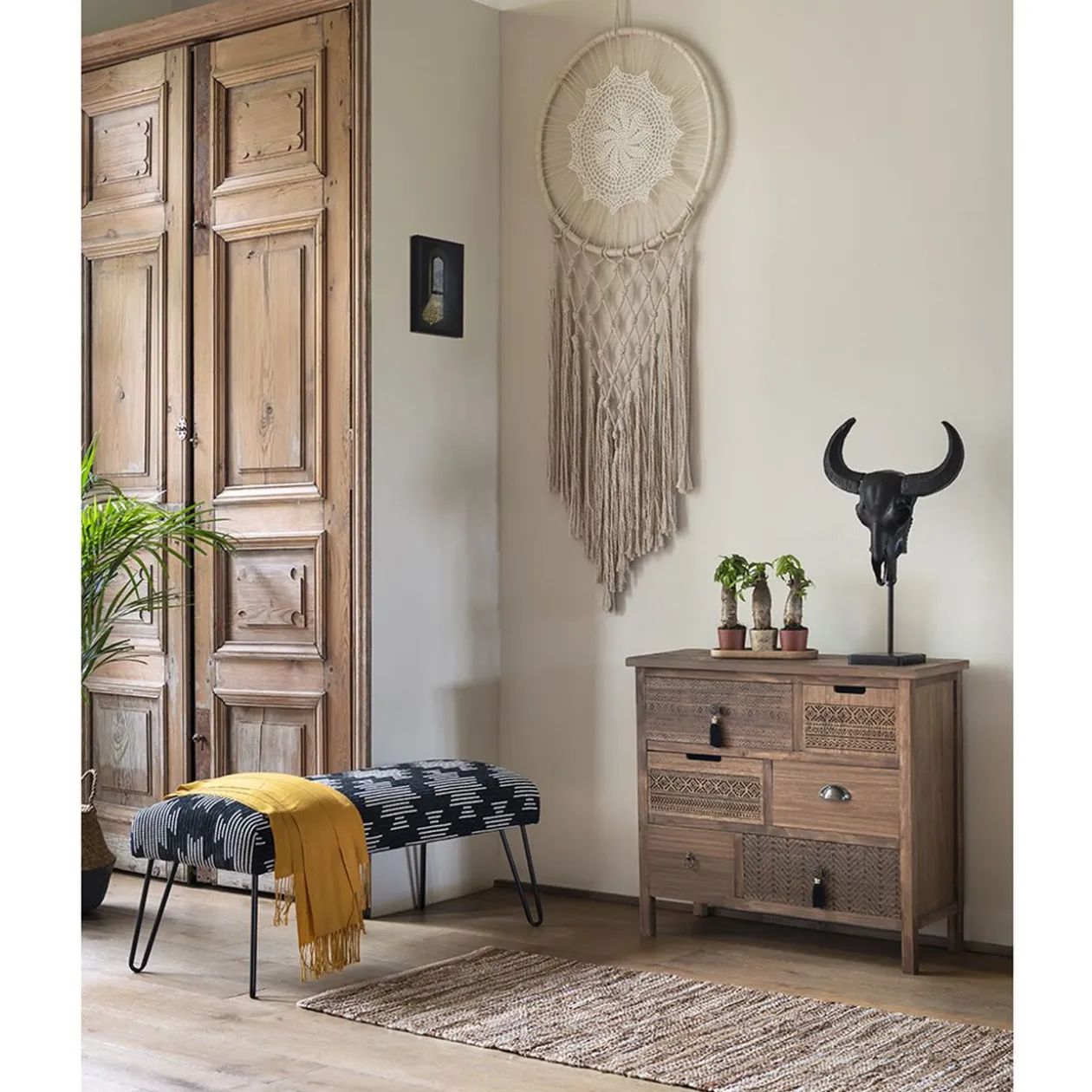 Commode Delhi miel 6 tiroirs