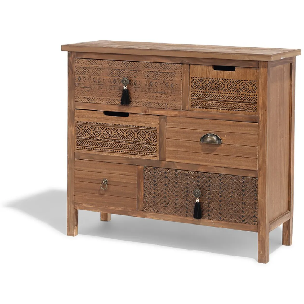 Commode Delhi miel 6 tiroirs