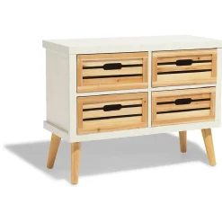 Commode Ferret bois clair et blanche