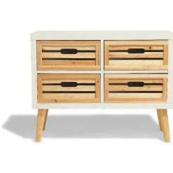 Commode Ferret bois clair et blanche